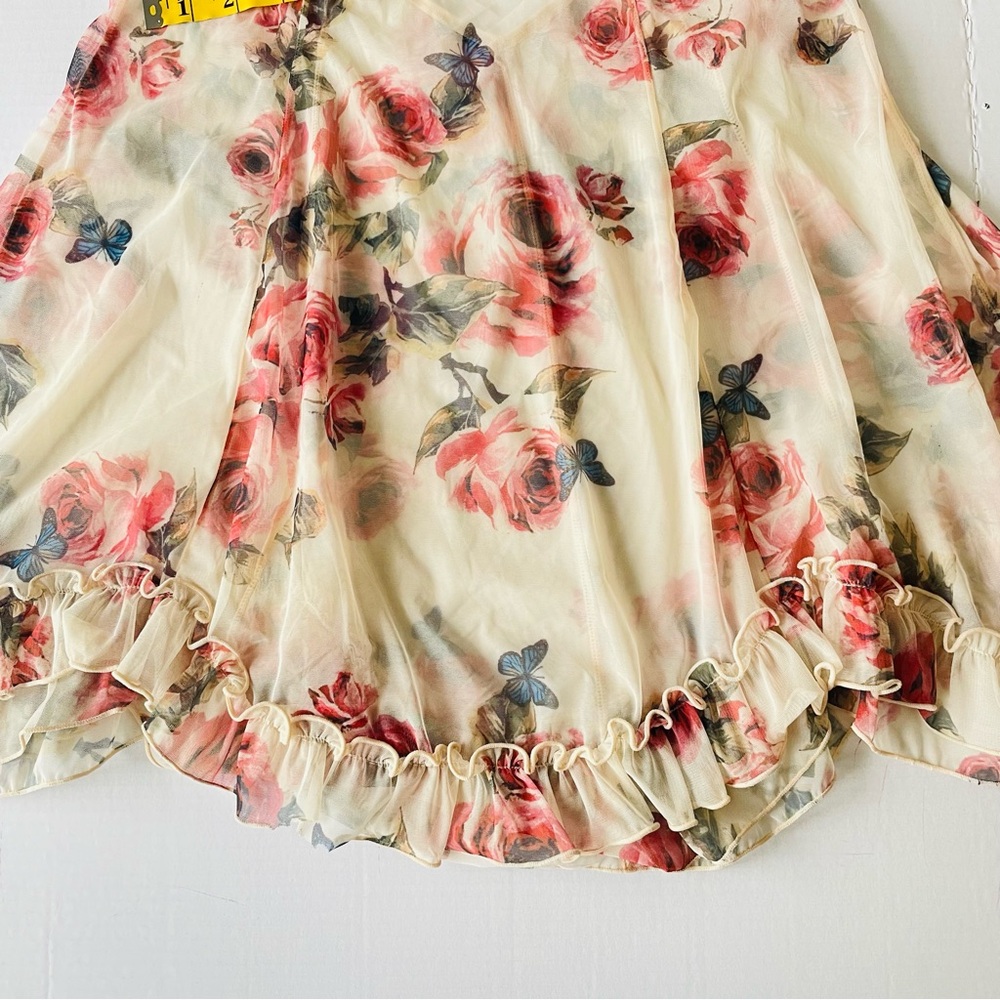 Floral Sheer Chemise with Ruffle Trim - Picture 10 of 11